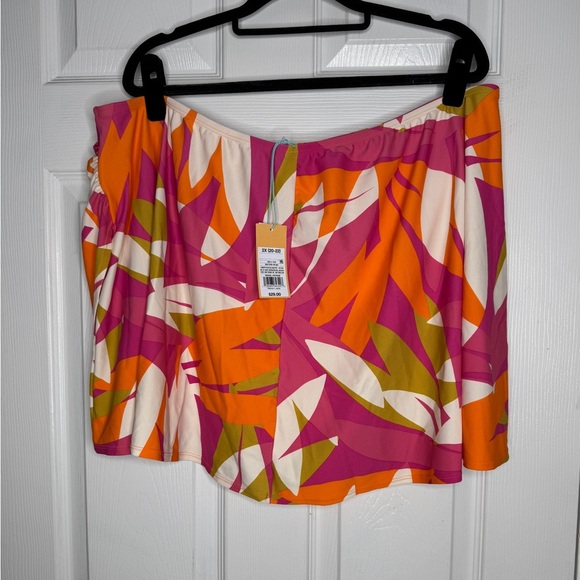 KONA SOL High Waisted Skirted Abstract Print Bikini Bottom Size 2XL (20-24) NEW - Picture 2 of 8